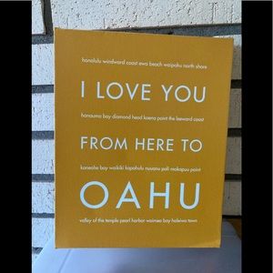 I love you from here to OAHU canvas print